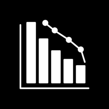 disminución glifo invertido icono vector