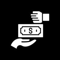 Extortion Glyph Inverted Icon vector