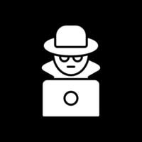 Fraud Glyph Inverted Icon vector