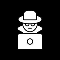 Fraud Glyph Inverted Icon vector