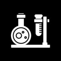 laboratorio glifo invertido icono vector