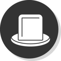 Hat Glyph Grey Circle Icon vector