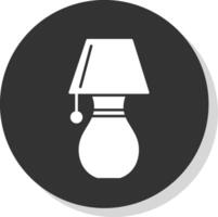 Table Lamp Glyph Grey Circle Icon vector