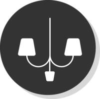 Lamp Glyph Grey Circle Icon vector