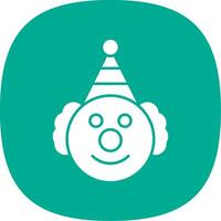 Clown Glyph Curve Icon vector