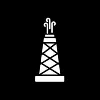 Oil Field Glyph Inverted Icon vector