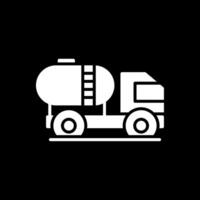 Tanker Glyph Inverted Icon vector