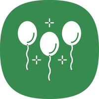 Balloons Glyph Curve Icon vector