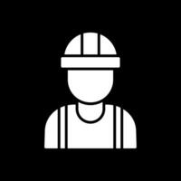 Engineer Glyph Inverted Icon vector