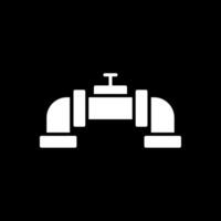 Pipe Glyph Inverted Icon vector