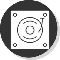 Turntable Glyph Grey Circle Icon vector