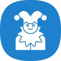 Jester Glyph Curve Icon vector