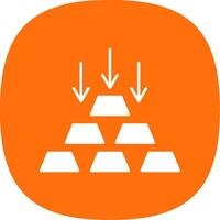 Gold Ingot Glyph Curve Icon vector
