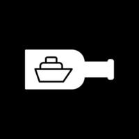 Ship In A Bottle Glyph Inverted Icon vector