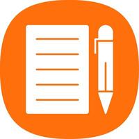 Pen And Paper Glyph Curve Icon vector