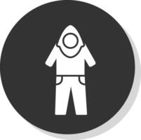 Coverall Glyph Grey Circle Icon vector