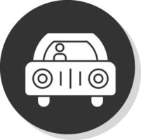 Car Glyph Grey Circle Icon vector