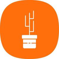 Pot Plant Glyph Curve Icon vector