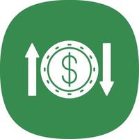 Money Transfer Glyph Curve Icon vector