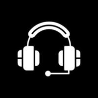 Headphone Glyph Inverted Icon vector