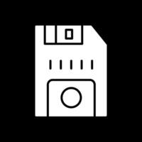 Floppy Disk Glyph Inverted Icon vector