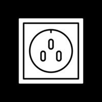 Socket Glyph Inverted Icon vector