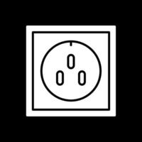 Socket Glyph Inverted Icon vector