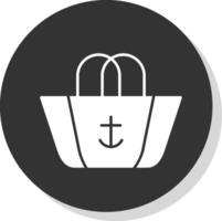 Beach Bag Glyph Grey Circle Icon vector