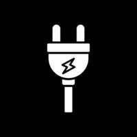 Plug Glyph Inverted Icon vector