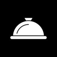 Serving Dish Glyph Inverted Icon vector