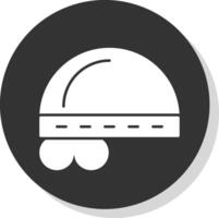 Forehead Bandana Glyph Grey Circle Icon vector