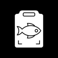 Fish Cooking Glyph Inverted Icon vector