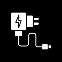 Charger Glyph Inverted Icon vector