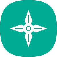 Shuriken Glyph Curve Icon vector