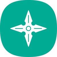 Shuriken Glyph Curve Icon vector