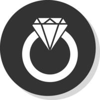 Diamond Ring Glyph Grey Circle Icon vector