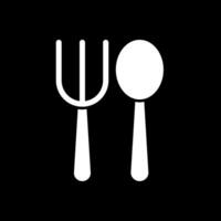 Fork Spoon Glyph Inverted Icon vector