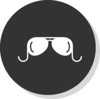 Old Glasses Glyph Grey Circle Icon vector