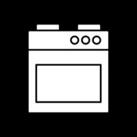 Stove Glyph Inverted Icon vector