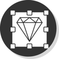 diamante glifo gris circulo icono vector