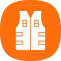 Bullet Proof Vest Glyph Curve Icon vector