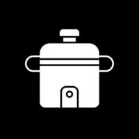 Rice Cooker Glyph Inverted Icon vector