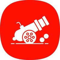 Cannon Glyph Curve Icon vector