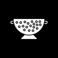 Sieve Glyph Inverted Icon vector