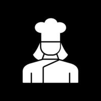 Lady Chef Glyph Inverted Icon vector