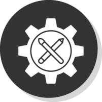 Gear Glyph Grey Circle Icon vector