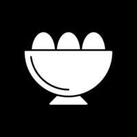 Egg Bowl Glyph Inverted Icon vector