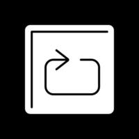 Loop Glyph Inverted Icon vector