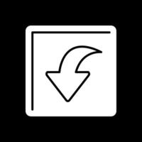Curved Down Glyph Inverted Icon vector
