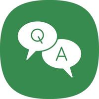 Question And Answer Glyph Curve Icon vector